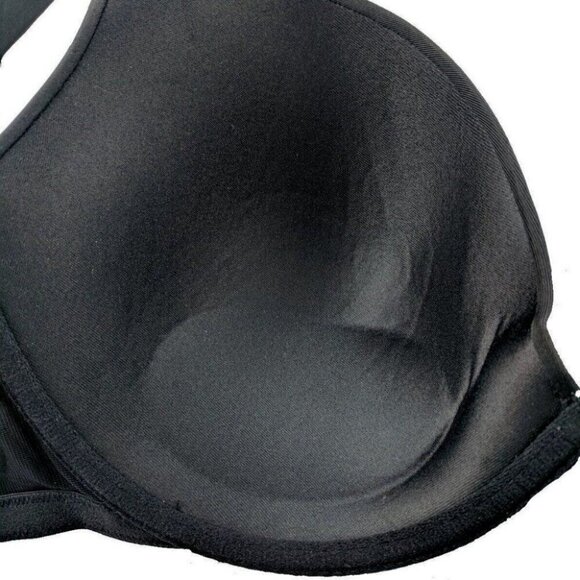Lane Bryant Cacique Smooth Boost Plunge Bra Solid Satin Size 46DD Black NWOT - Picture 8 of 10